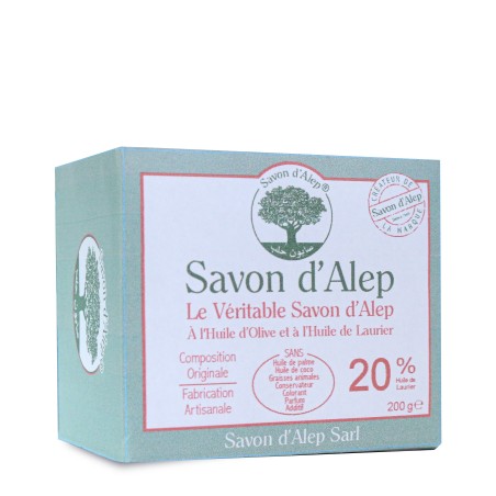 Savon d'Alep Traditionnel - 20 % d'Huile de Baie de Laurier (~200g)