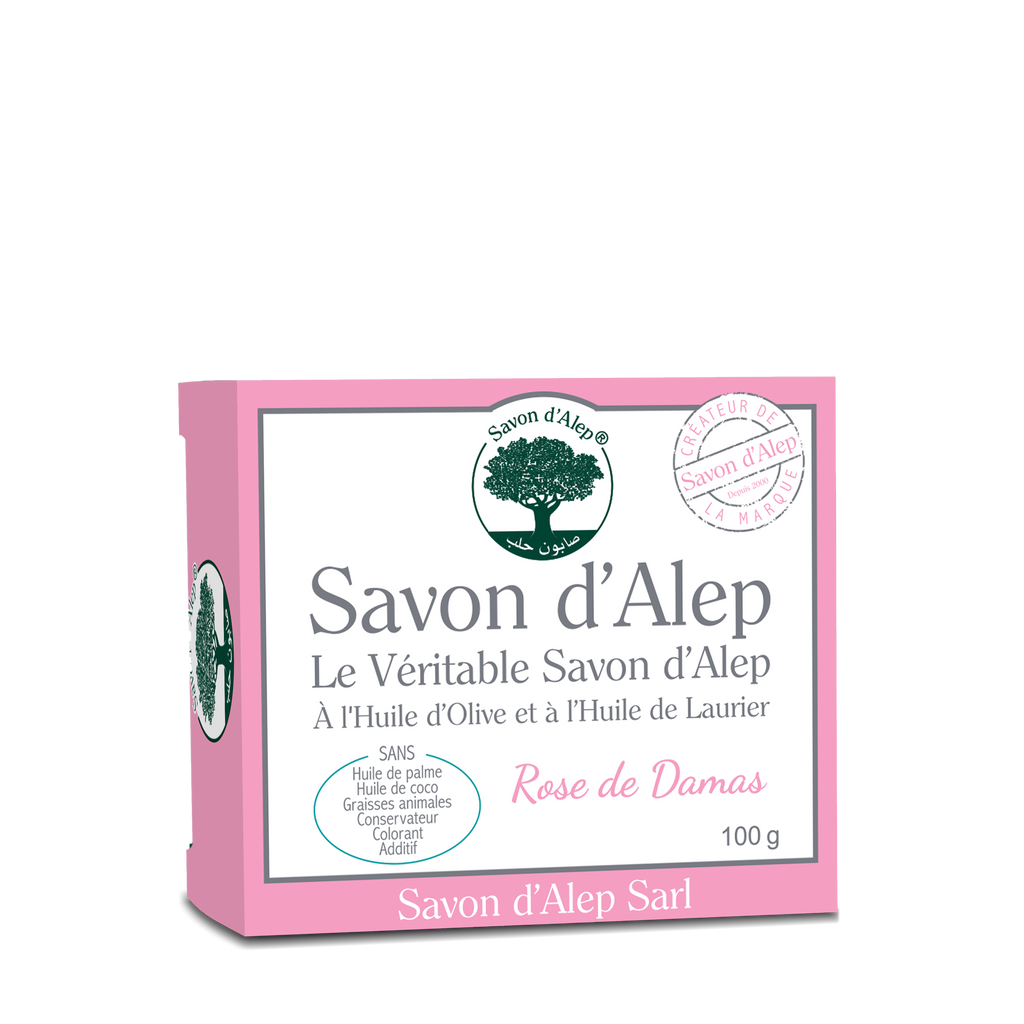 Savon d'Alep Moulé - Rose de Damas (100g)